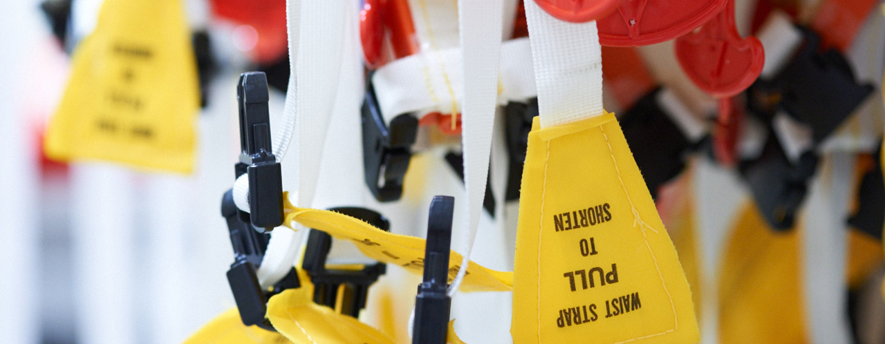 Close up of life jackets